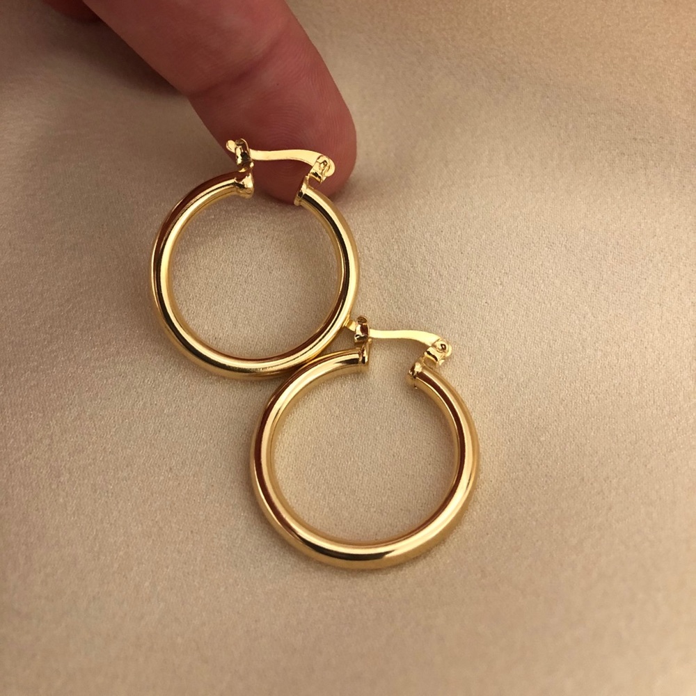 18k Gold Filled Small Tube Hoop Earrings